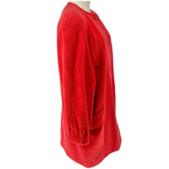 Luisa Spagnoli Vintage Coat Womens Size S Red Wool Pockets LS Made In Italy - Picture 3 of 14